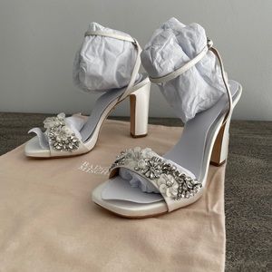 Badgley Mischka Alexa Embellished Block Heel Shoes